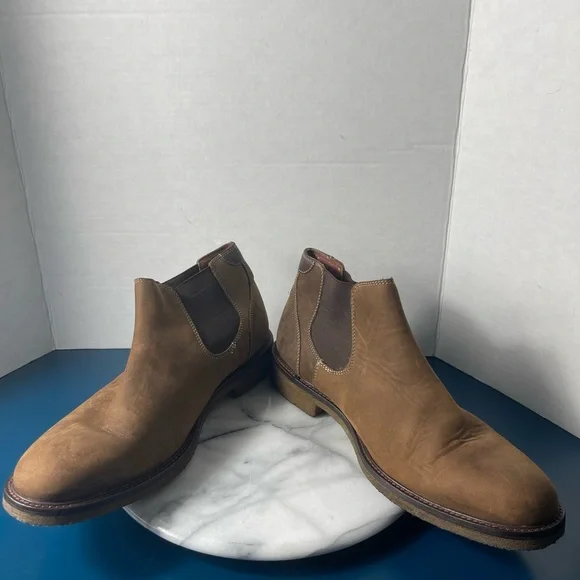 Johnston & MurphyLeather Boots Pull-on Tan Chukkas- 10 Mens